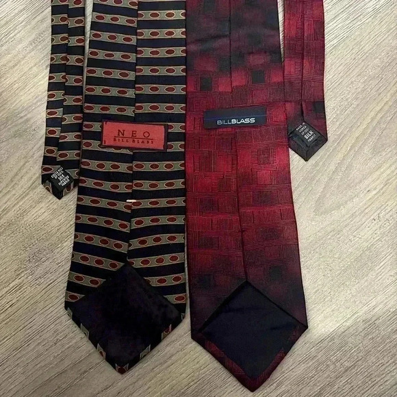 Bill Blass 100% Silk Men’s Ties. Made in Korea. Made in Costa Rica - Picture 3 of 6